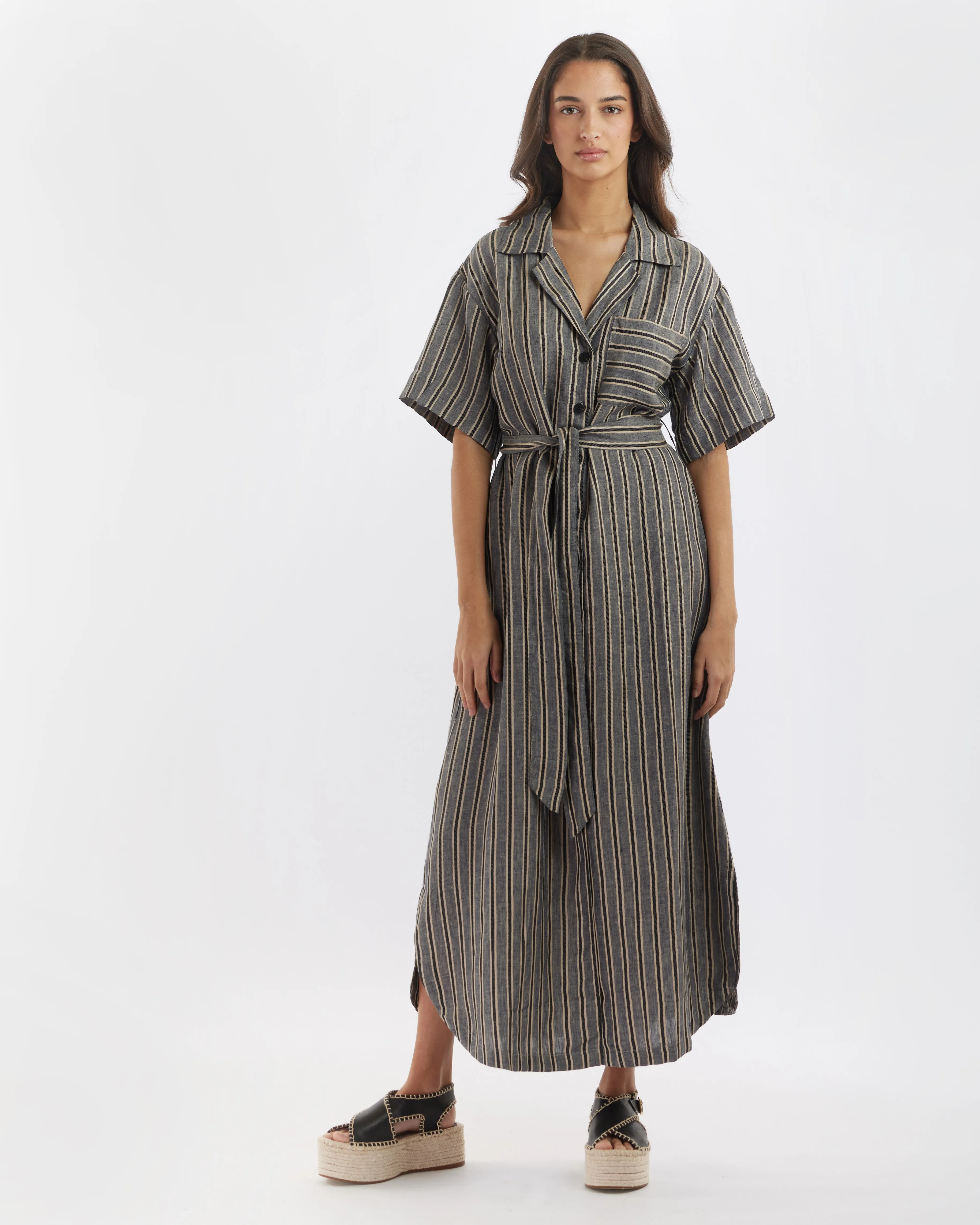 Set Sail Linen Stripe Dress