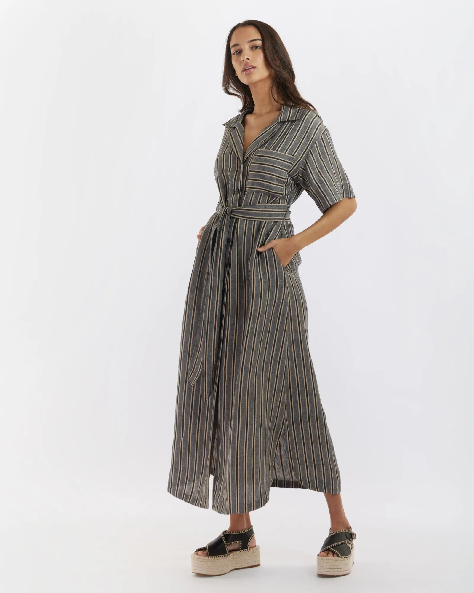 Set Sail Linen Stripe Dress