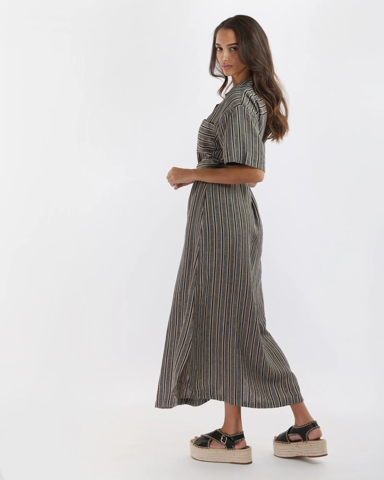 Set Sail Linen Stripe Dress
