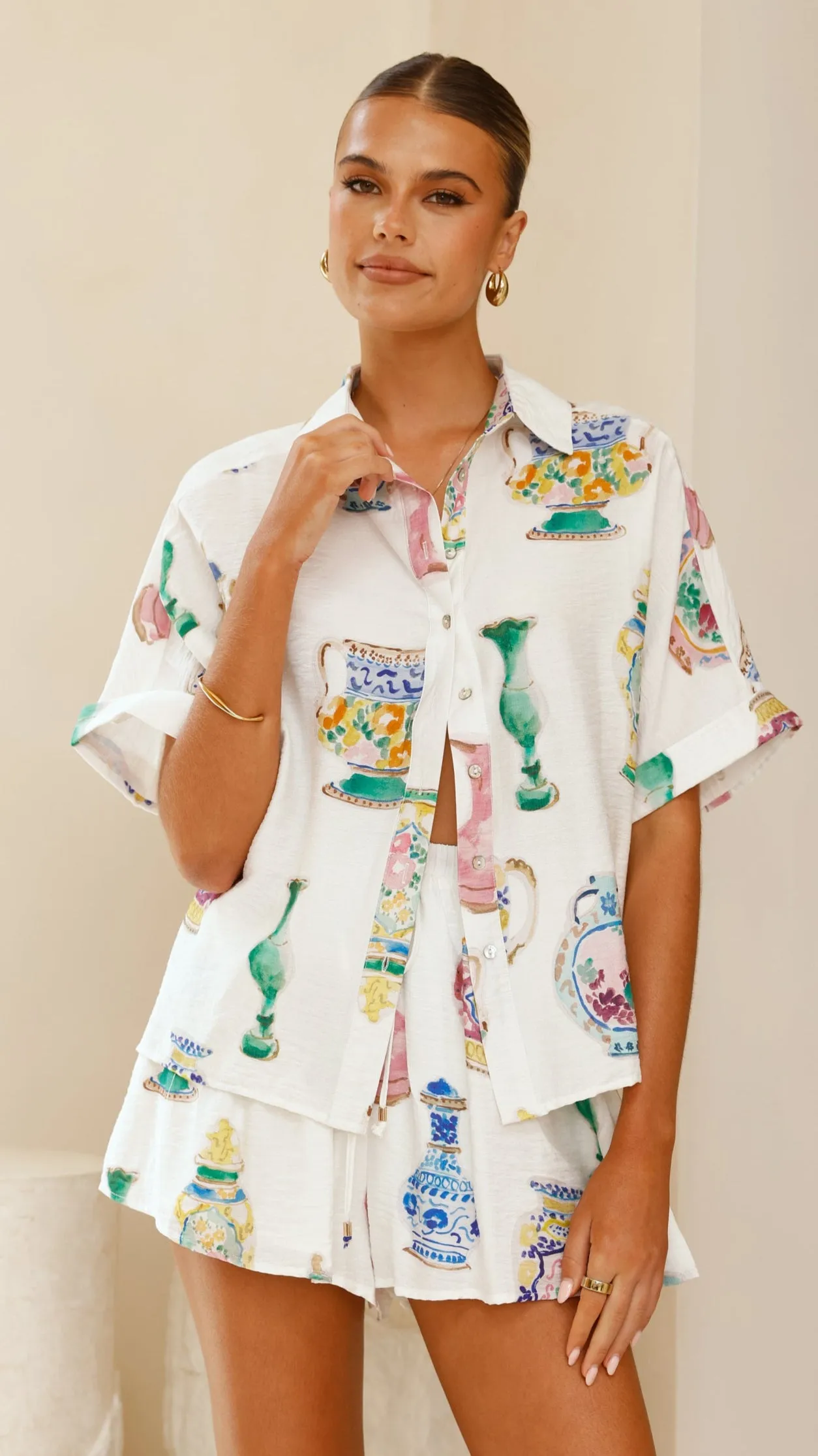 Sophia Top - Vase Print