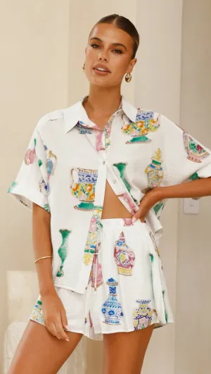 Sophia Top - Vase Print