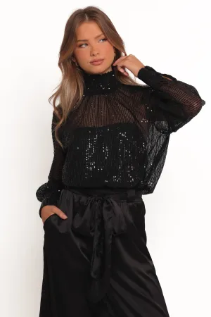 Stasya Sequin Top - Black