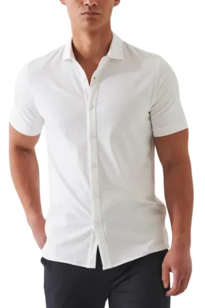 Stretch Button-Front Shirt