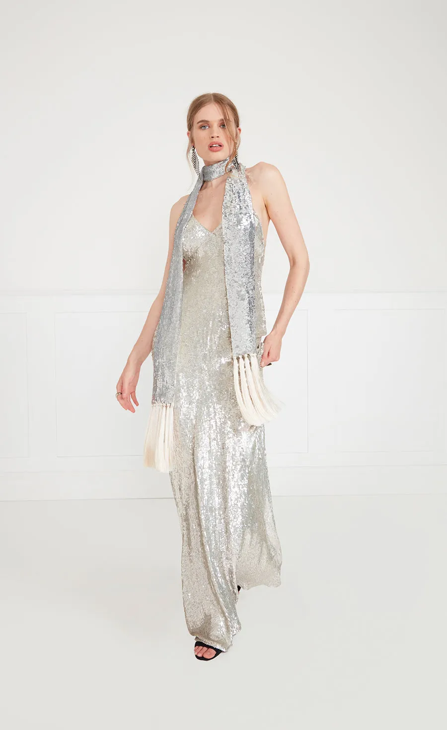 Tamir Long Dress - Silver