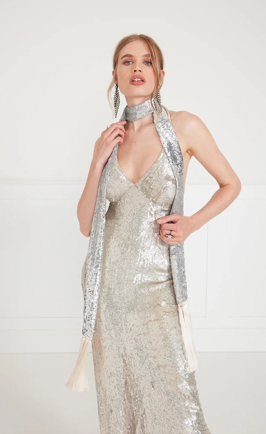 Tamir Long Dress - Silver