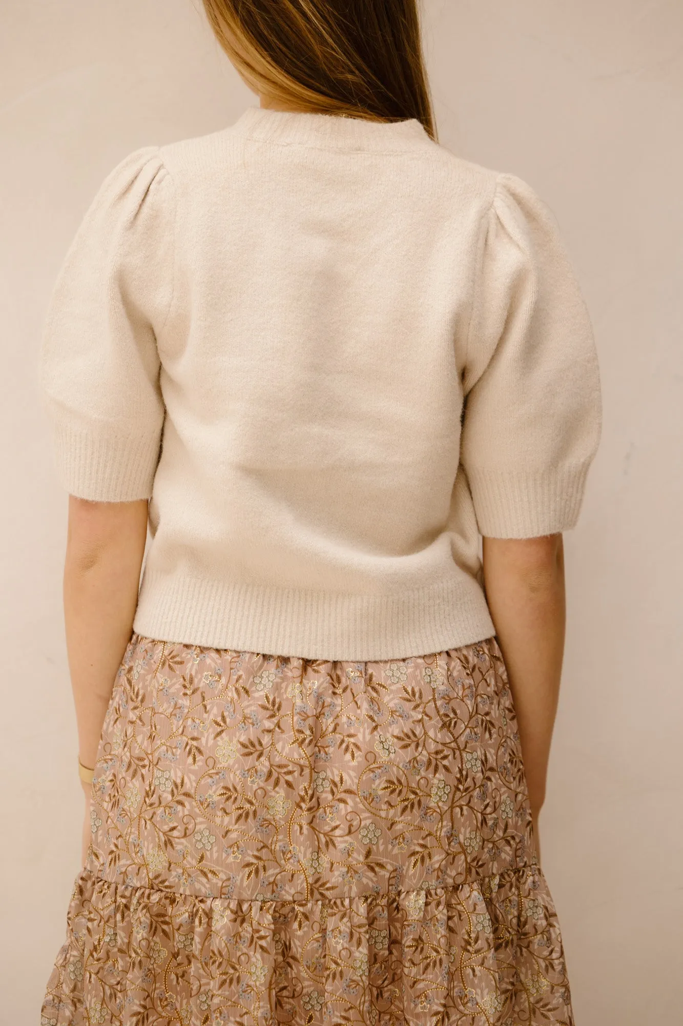 Trudy deco knit cardigan ivory