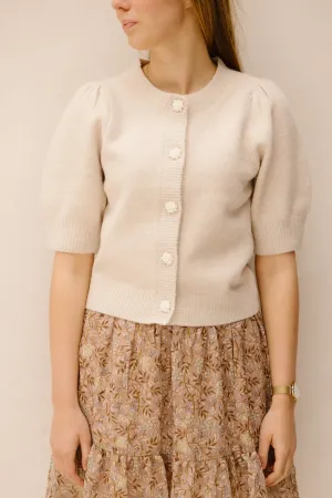 Trudy deco knit cardigan ivory