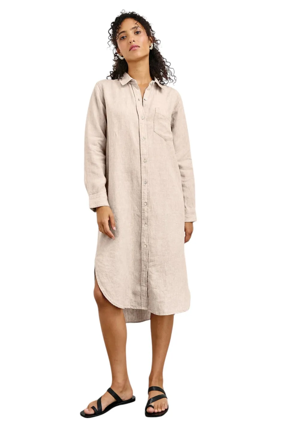 Val Linen Dress - Heathered Flax