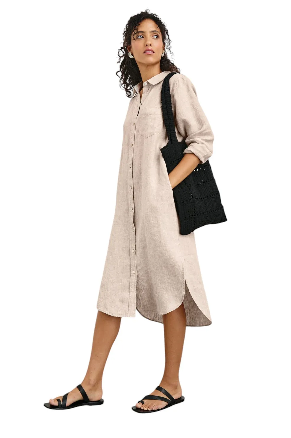 Val Linen Dress - Heathered Flax