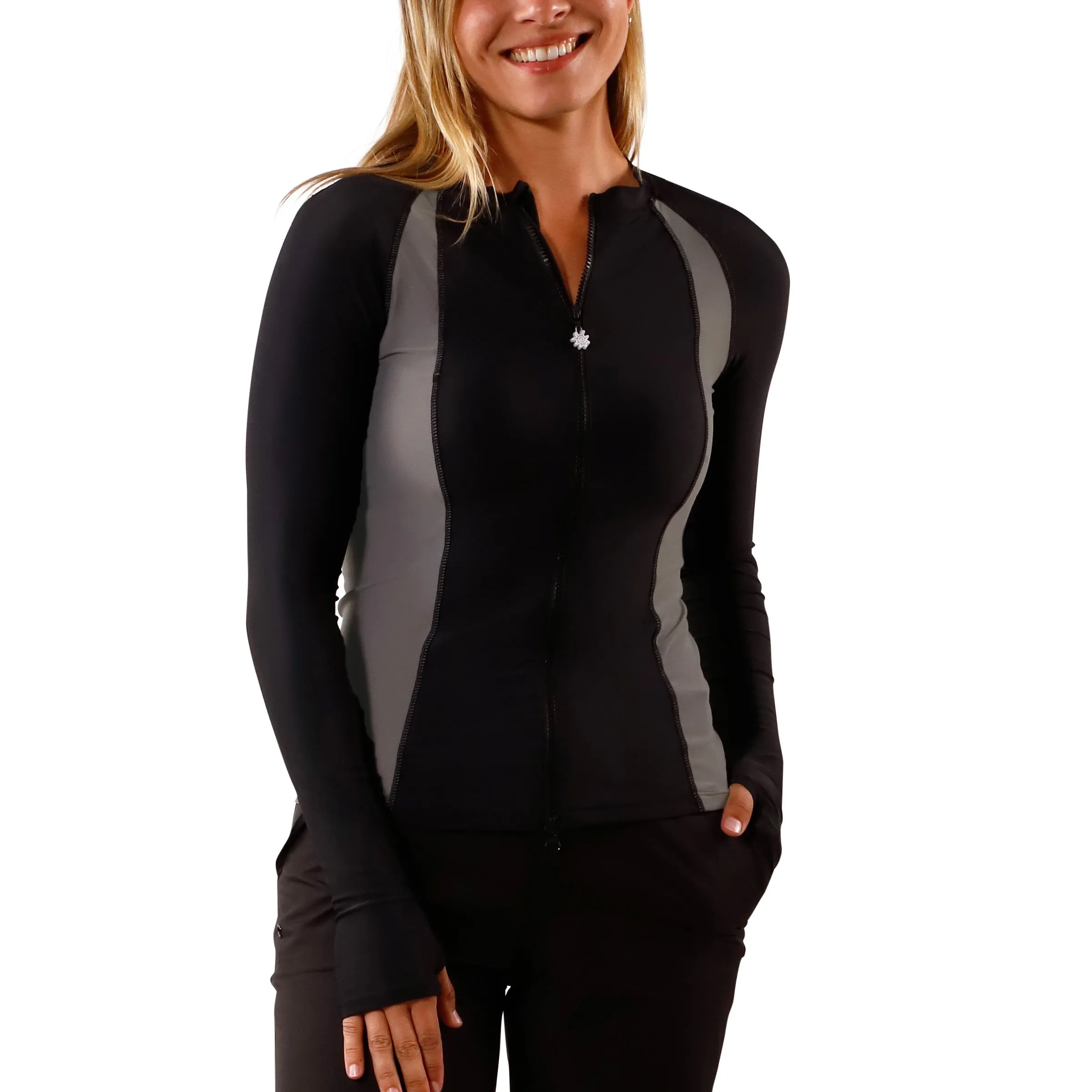 Women's Long Sleeve Full Zip Rash Guard