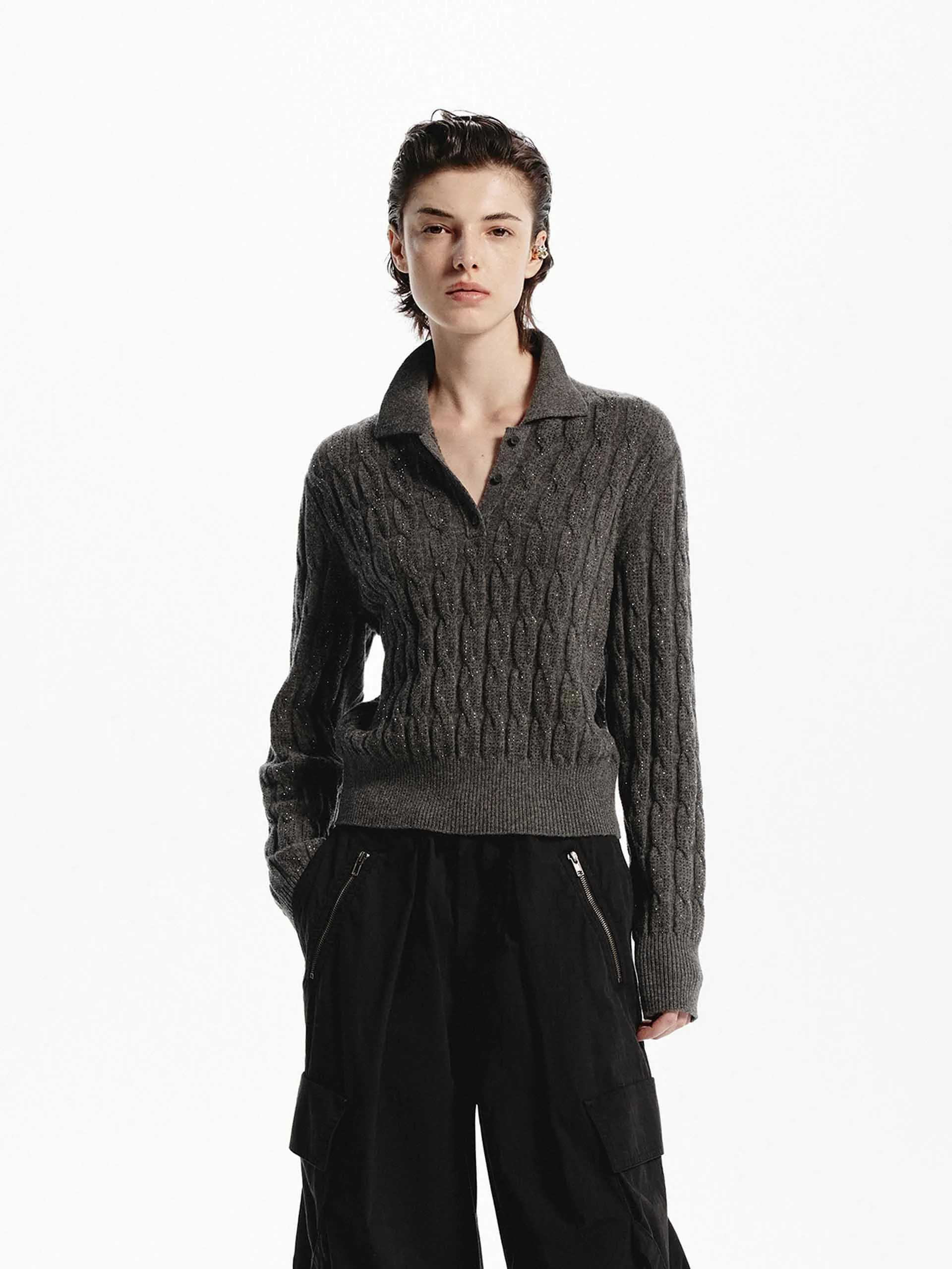 Wool Cable Knit Sweater